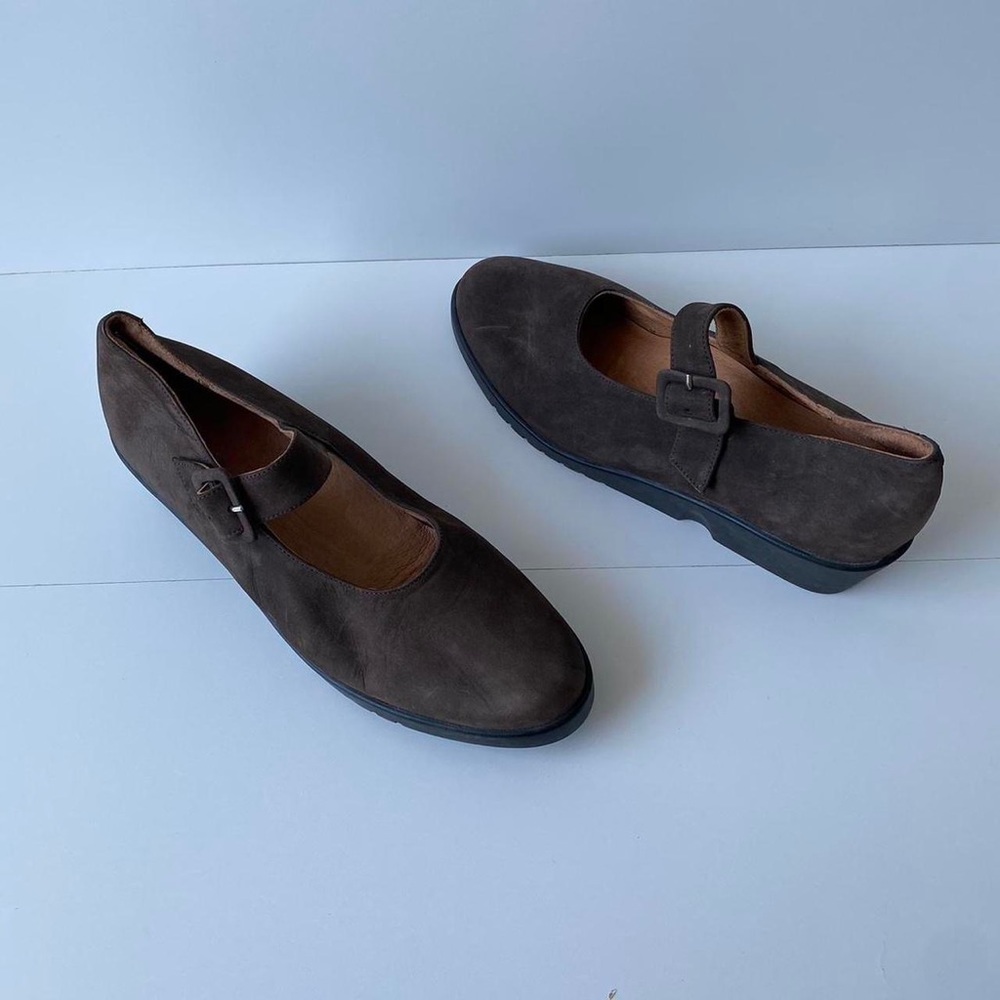 Brown Suede Zante Mary Jane Wedges